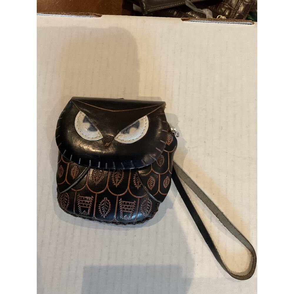 Hand crafted Brown Leather Owl Coin Purse